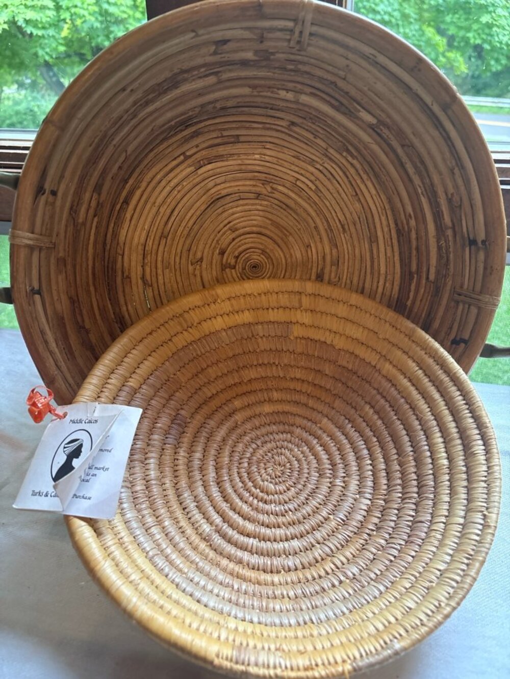 Handmade Turks & Caicos Basket Set (2) Coastal Boho Wall Decor